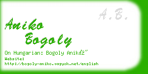 aniko bogoly business card
